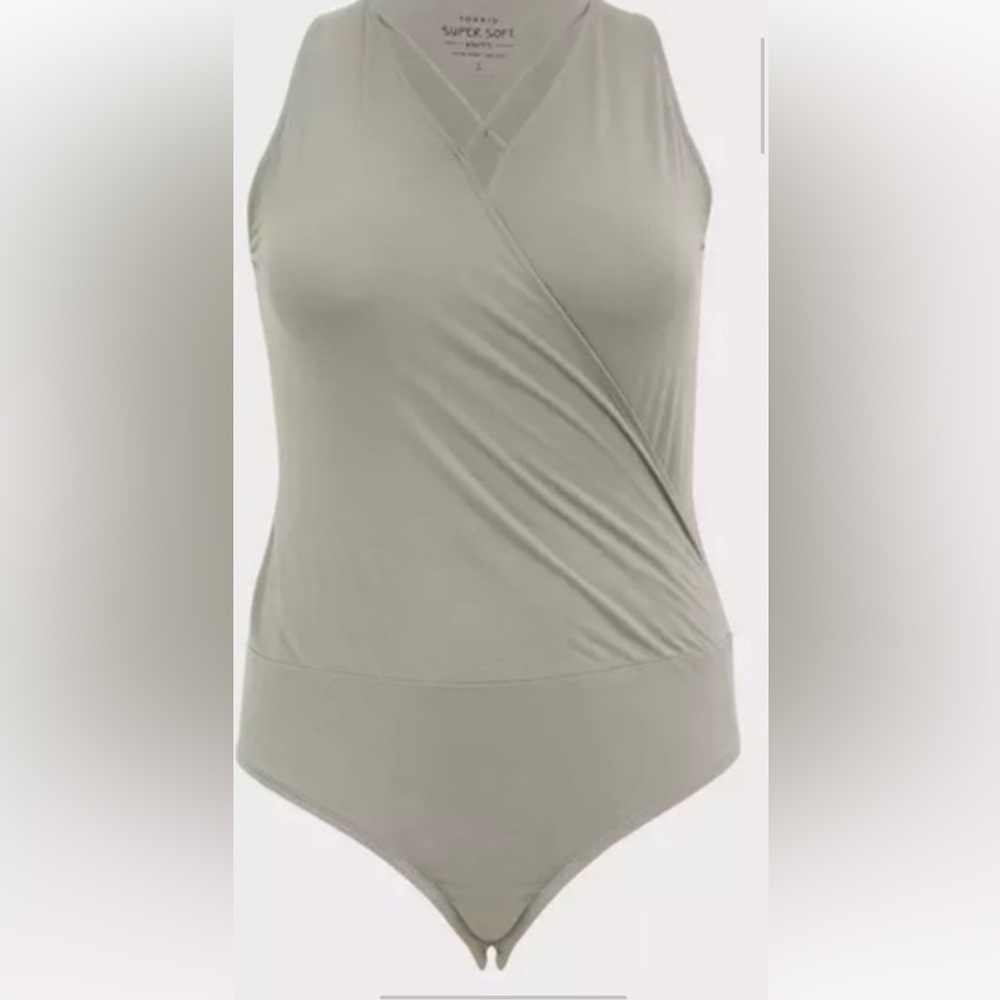 Torrid Light Olive Green Sleeveless Bodysuit